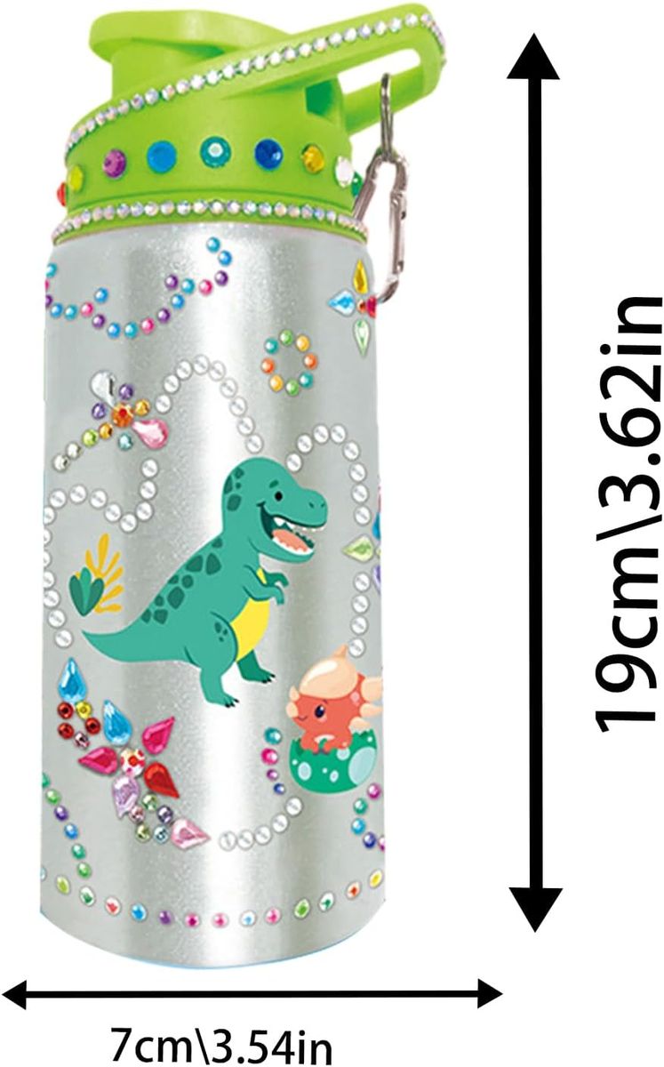 Dinosaur Kids Water Bottle with Decorate DIY Arts & Craft for Ages 4-12 Years