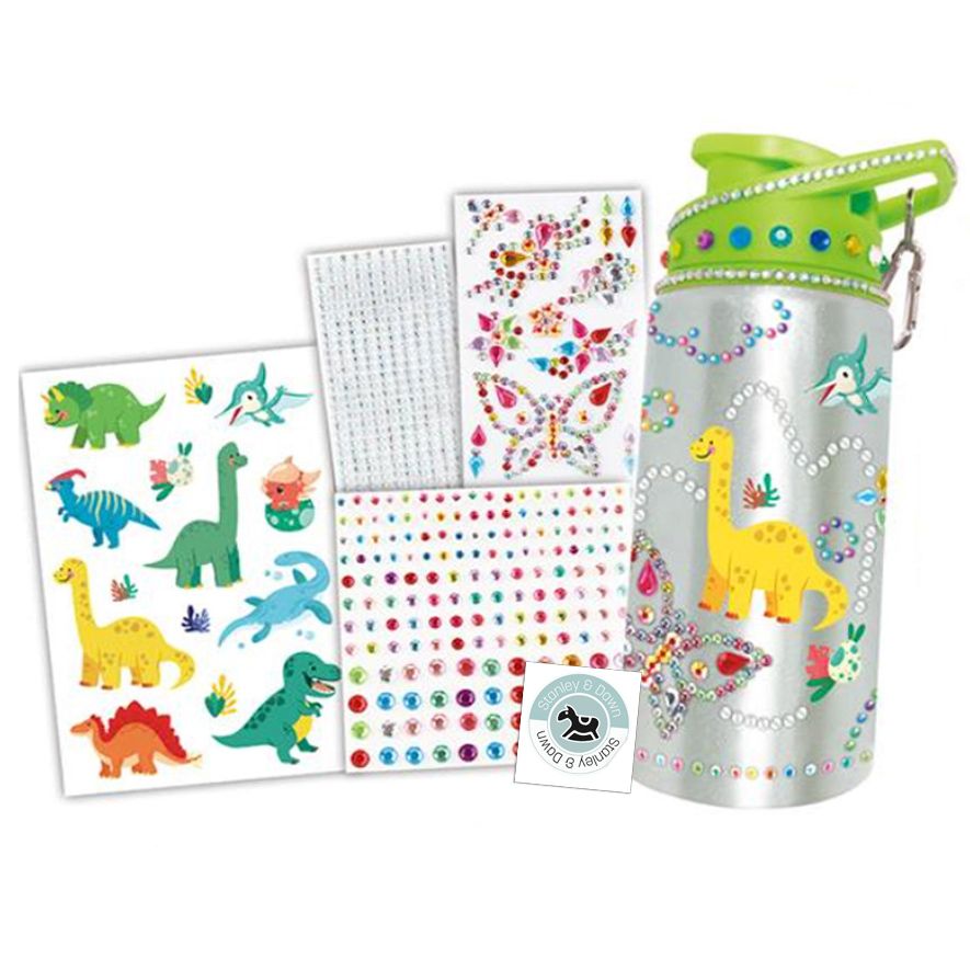 Dinosaur Kids Water Bottle with Decorate DIY Arts & Craft for Ages 4-12 Years